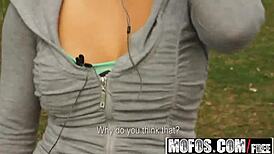 Veronika Works Out in Public, Giving Blowjob to Stranger