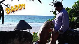 Fucked friend's girlfriend with big cock on the beach tits ass