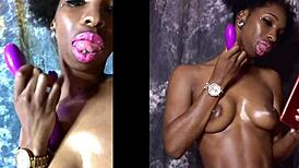 Goddess Luxxx28 spreads pussy while playing with sexy ass toys