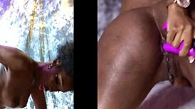 Goddess Luxxx28 spreads pussy while playing with sexy ass toys