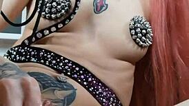 i'm nastya fox, trying this new toy on my pierced pussy