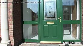 Cheating British milf lady Sonia flaunts her huge breasts