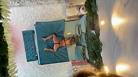 monika fox poses naked on the bed with big tits