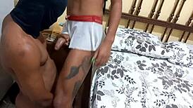 Delivery Guy Sucks Trans Cock In Crossdressing Orgasm