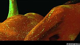 the adorable brunette feels so horny fingering her hairless pussy with a dildo.