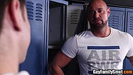 HOLY SHIT! Gay Boy Stumbles on Step Uncle's Husband in Locker