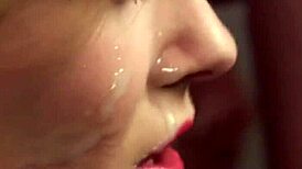Unusual Centerfold Swallows Sperm Load on Her Face