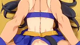 Cheerleader leader loses bet and gets her pussy licked in anime hentai
