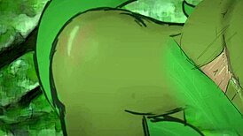 Lustful encounter with big tits bent over in the forest