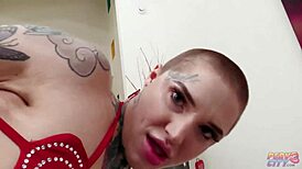 hot tattooed babe titi ramones first anal fuck orgasm