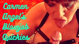 Grandmother gives deepthroat blowjob to fat cock