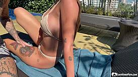 Babe from the pool turned out to be an amazing partner