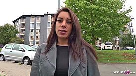 German scout bangs teen Bonnie hard at spontaneous public casting