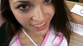 Sexy Young 18+ Girl In Uniform Poses As A Prostitute In Softcore Scene