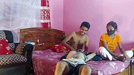 Hey, watch these desi college couples hanif, popy khatun, mst sumona, and manik mia getting wild in a homemade interracial gangbang