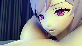 甘雨和刻晴在热辣女同动漫性爱中