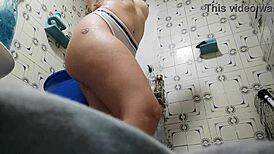 Straight setting shower scene with step sister