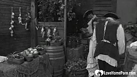 naughty babe handles two hard boners at once, wow!