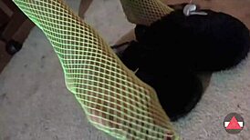 Worship My Green Fishnets Feet In Femdom Domination!