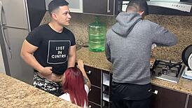 Cheating Wife Bent Over by Husband’s Friend in Kitchen