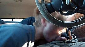 Road head action with black socks and intense blowjob skills on display.