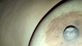 Squeezing My Step Nipples While Sucking On Big Tits