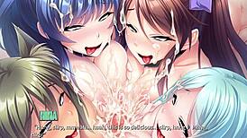 harem hunter sex-ray vision ep9 - fivesome fucking and titty fuck