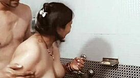 Chubby wife Puja gets drilled hard in bathroom roleplay