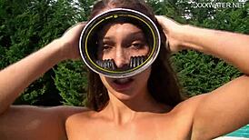 nora shmandora, are you really fucking yourself underwater with that purple dildo?