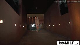 Busty milf takes white and black cocks anally