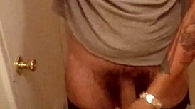 showing off my monster cock for the camera in solo masturbation