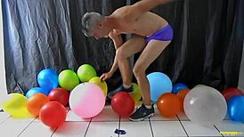 Balloon play with horny gay dilf richard lennox