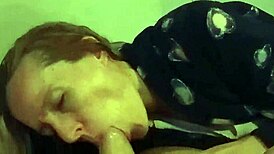 couple engages in rough face fucking, swallowing mouthful of cum