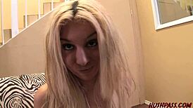 18-Year-Old Babe Takes Whitezilla Cock