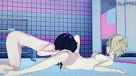 i'm watchin shirabe n kirika in intense lesbian play