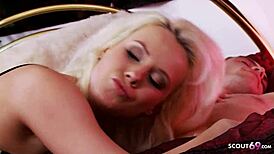 nympho wife cheats with a big dick stranger right beside her clueless husband.