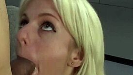blonde office lady gets mouth screwed in 69, oops, asshole too!