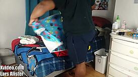 Ebony Fetish Babe Wets Diaper in Training