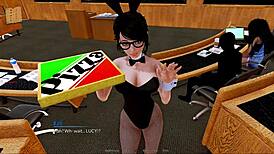 Tanned Girl Natsuki in Hentai Game Milking Machine Pregnancy and Squirt