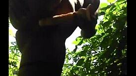 Flexible Legs Outdoor Ebony Pussy Fuck