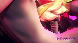 i love this league of legends hentai with ahri star guardian getting hard sex lol