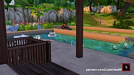 JJ Sims 4 Dad Fucks Stepson Hard on Vacation!