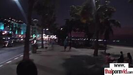 amateur thai teen 18+ performs handjob on big white dick