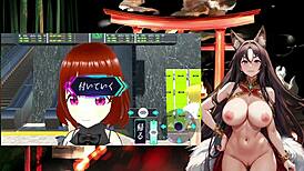 Night fox plays pako pako train with naughty touches