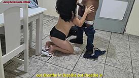 Hotwife cheats on husband with big black cock delivery guy at home