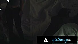 Kristen Scott's dirty night with scissoring and cunilingus in spooky building