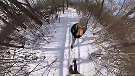 Big Tits Outdoor Blowjob Leading To Sex In Winter Park