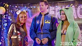 Jerkaoke - Sexy Armani Dream banged hard in space. Wild deepthroat action included!