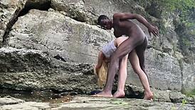 i fucked my interracial couple on a hike with big black cock...