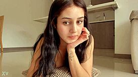 This Hot Brunette Shows Off Her Juicy Ass And Face On Web Chat